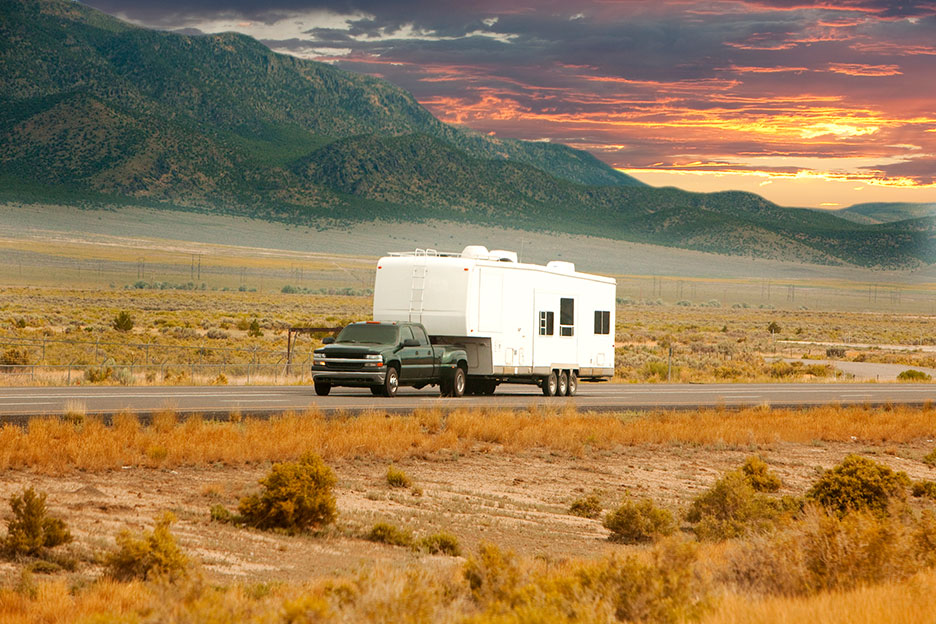 RV on highway with Waypoint CO and Propane alarm installed